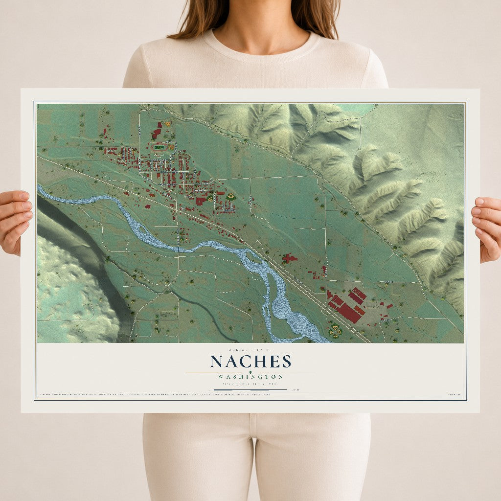 Map of Naches, Washington, 18 x 24 inch unframed archival matte print