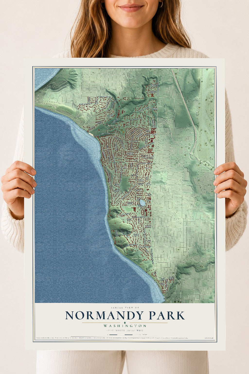 Map of Normandy Park, Washington, 18 x 24 inch unframed archival matte print