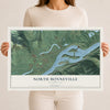 Map of North Bonneville, Washington, 12 x 18 inch unframed archival matte print