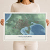 Map of Oak Harbor, Washington, 12 x 18 inch unframed archival matte print