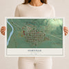 Map of Oakville, Washington, 12 x 18 inch unframed archival matte print