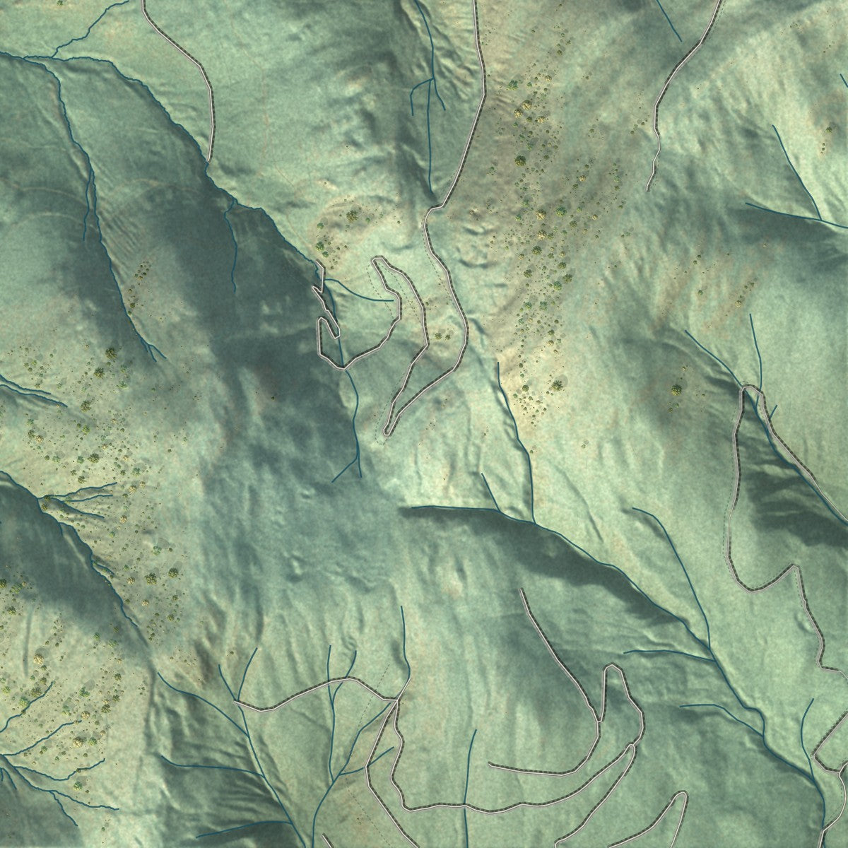Close-up of the map of Onion Creek, Washington print showing street and building detail