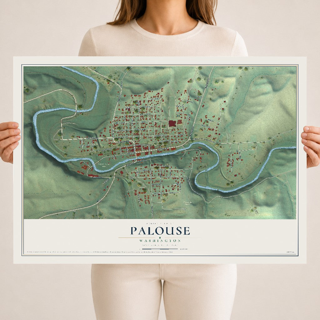 Map of Palouse, Washington, 18 x 24 inch unframed archival matte print