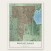 Phinney Ridge, Washington map print, the full design