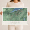 Map of Port Orchard, Washington, 12 x 18 inch unframed archival matte print