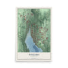 Map of Poulsbo, Washington, 12 x 18 inch unframed archival matte print