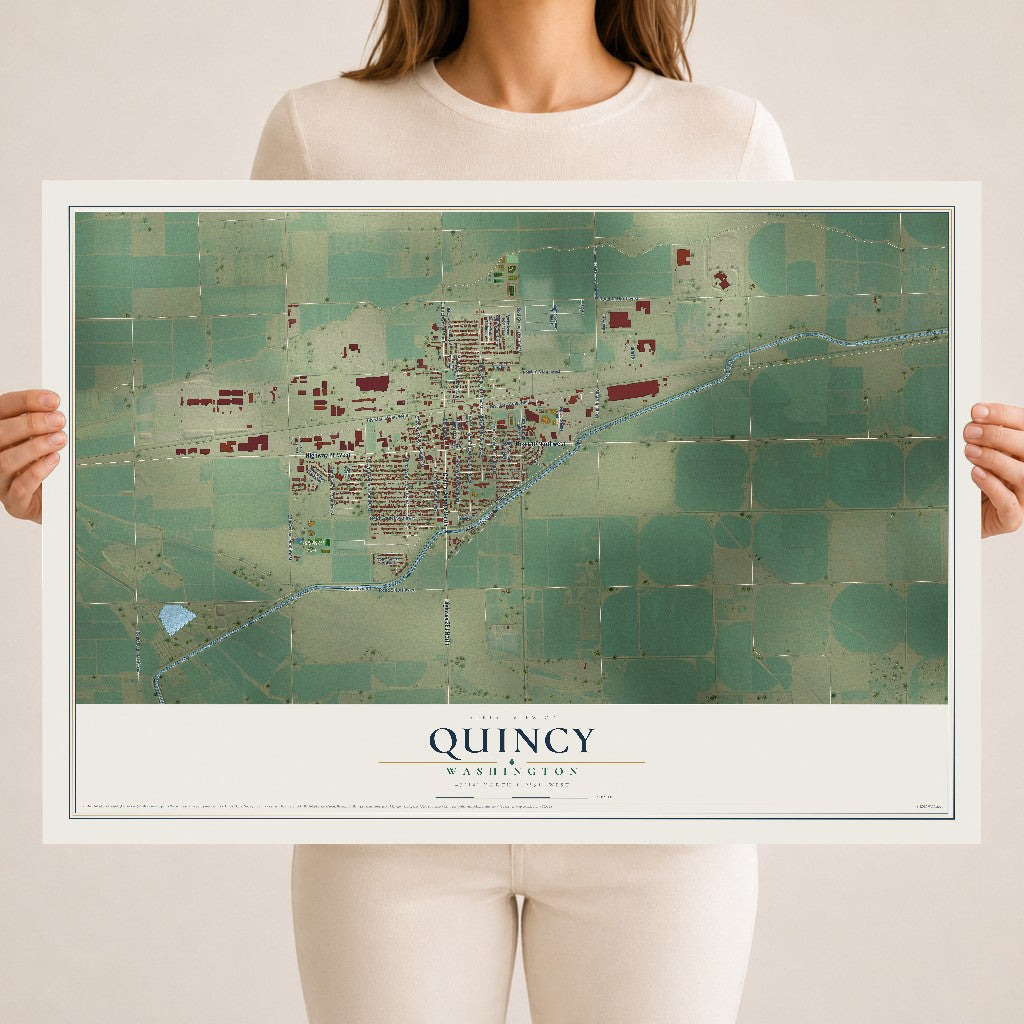 Map of Quincy, Washington, 18 x 24 inch unframed archival matte print