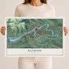 Map of Raymond, Washington, 12 x 18 inch unframed archival matte print