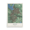 Map of Renton, Washington, 12 x 18 inch unframed archival matte print
