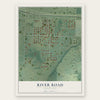 River Road, Washington map print, the full design