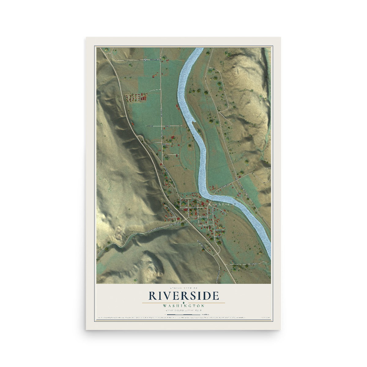Map of Riverside, Washington, 12 x 18 inch unframed archival matte print