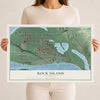 Map of Rock Island, Washington, 12 x 18 inch unframed archival matte print