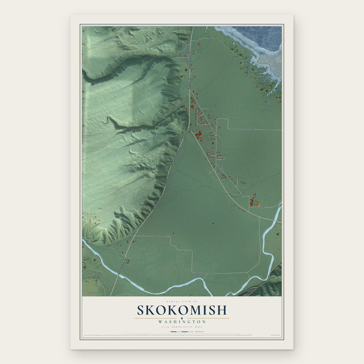 Skokomish, Washington map print, the full design