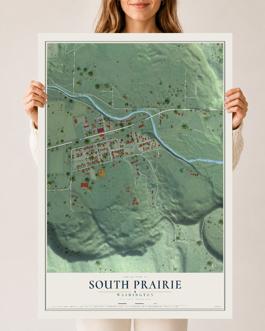 Map of South Prairie, Washington, 24 x 36 inch unframed archival matte print