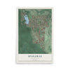 Map of Spanaway, Washington, 12 x 18 inch unframed archival matte print