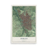 Map of Spokane, Washington, 12 x 18 inch unframed archival matte print