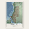 Sunset Hill, Washington map print, the full design
