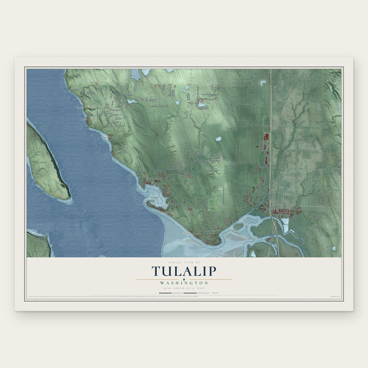 Tulalip, Washington map print, the full design