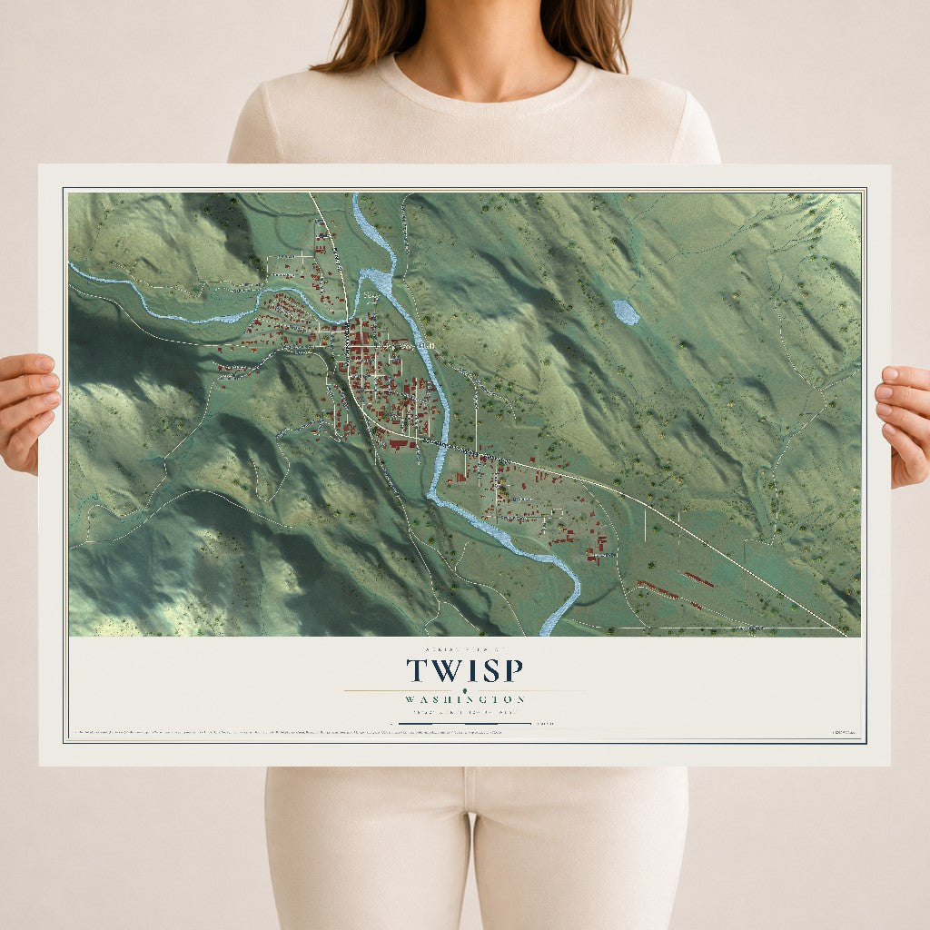 Map of Twisp, Washington, 18 x 24 inch unframed archival matte print