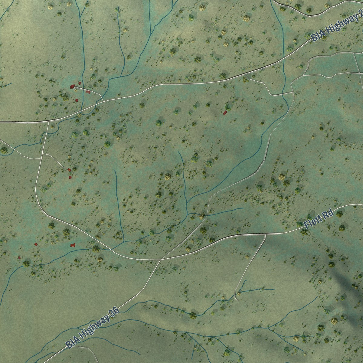 Close-up of the map of Wellpinit, Washington print showing street and building detail