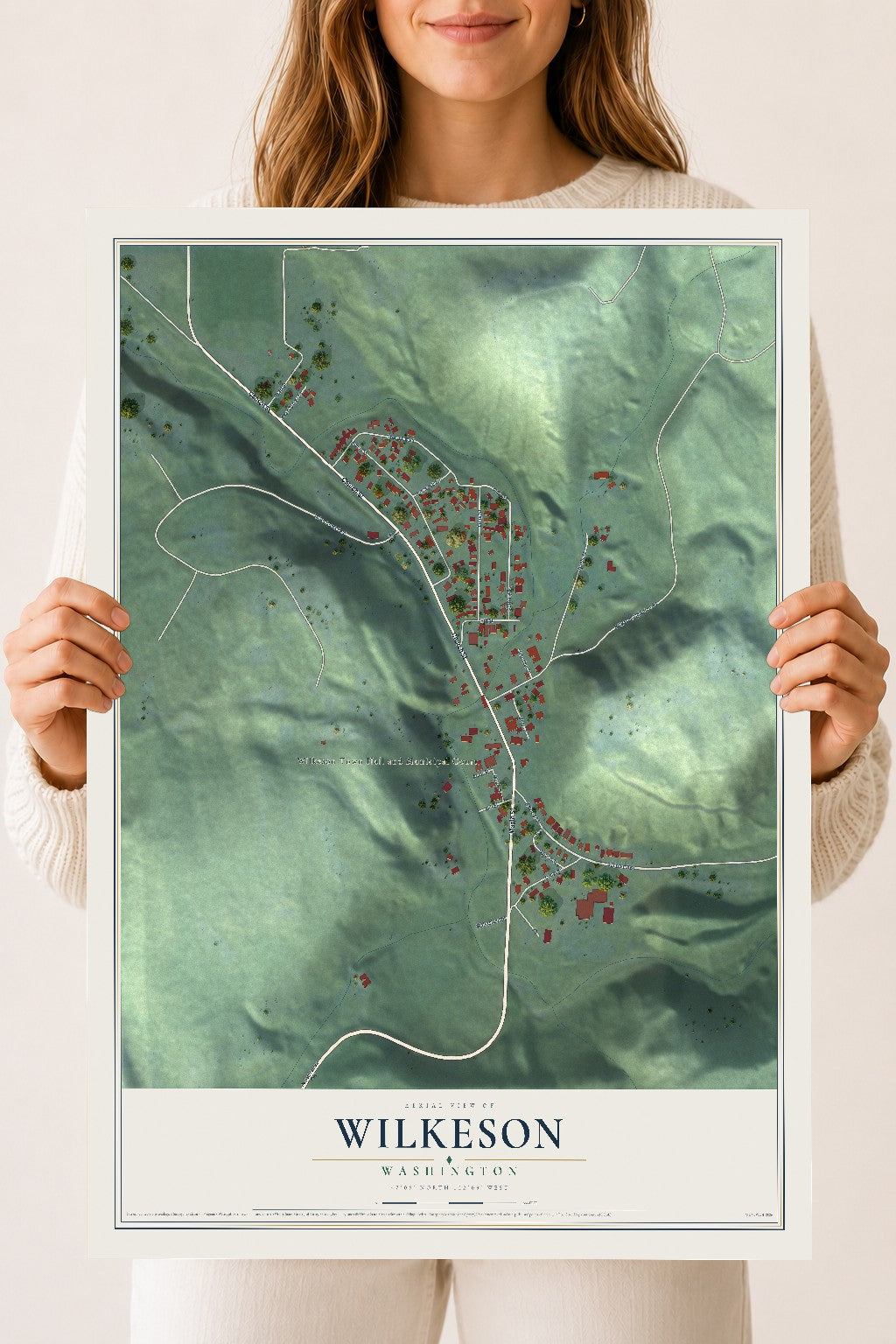 Map of Wilkeson, Washington, 18 x 24 inch unframed archival matte print