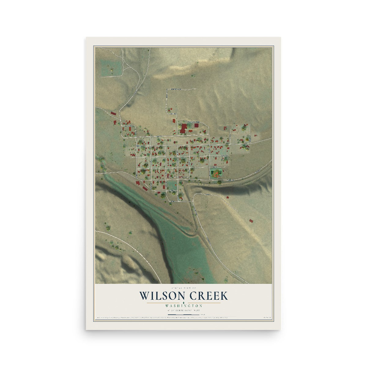 Map of Wilson Creek, Washington, 12 x 18 inch unframed archival matte print