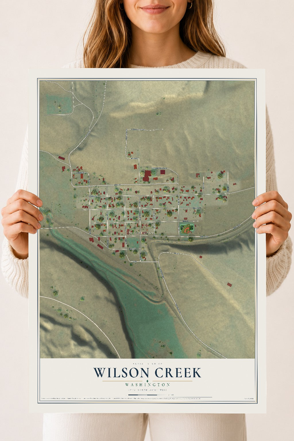 Map of Wilson Creek, Washington, 18 x 24 inch unframed archival matte print