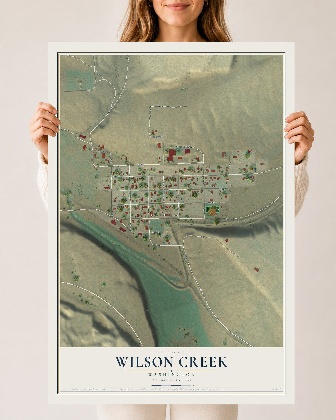 Map of Wilson Creek, Washington, 24 x 36 inch unframed archival matte print