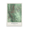 Map of Woodinville, Washington, 12 x 18 inch unframed archival matte print