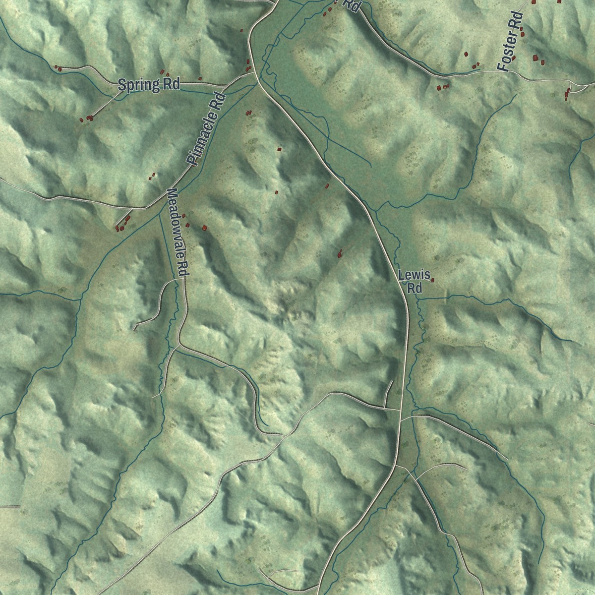 Close-up of the map of the Town of Arena, Wisconsin print showing street and building detail