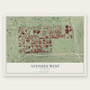 Avenues West, Wisconsin map print, the full design