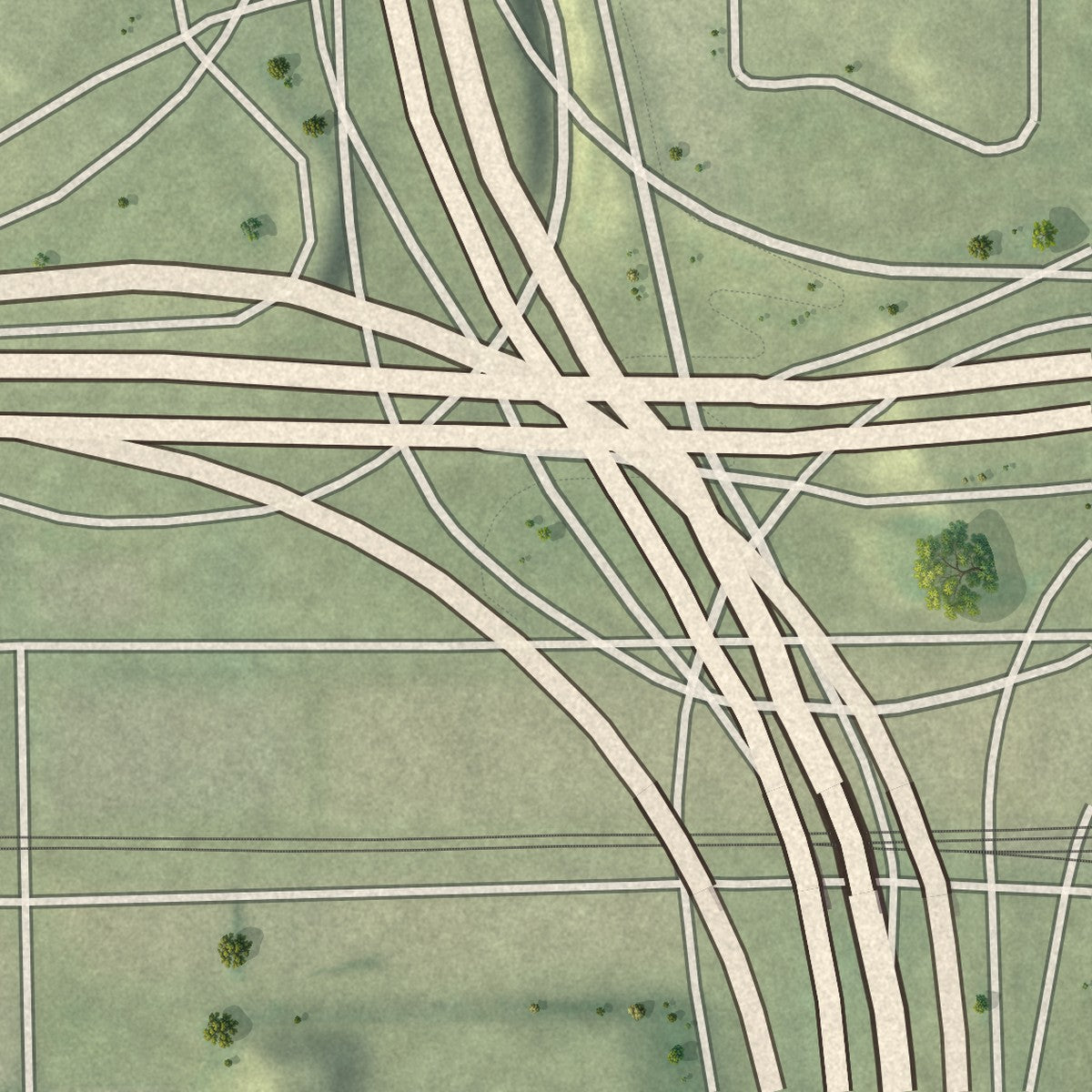 Close-up of the map of Avenues West, Wisconsin print showing street and building detail