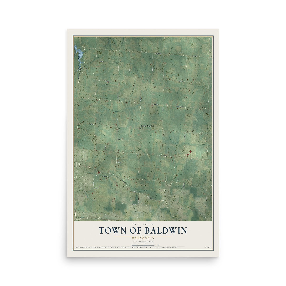 Map of the Town of Baldwin, Wisconsin, 12 x 18 inch unframed archival matte print