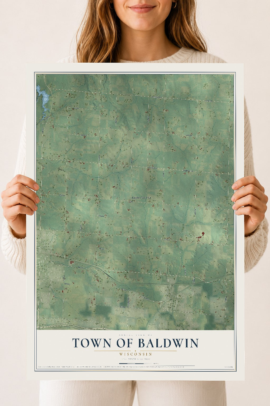 Map of the Town of Baldwin, Wisconsin, 18 x 24 inch unframed archival matte print