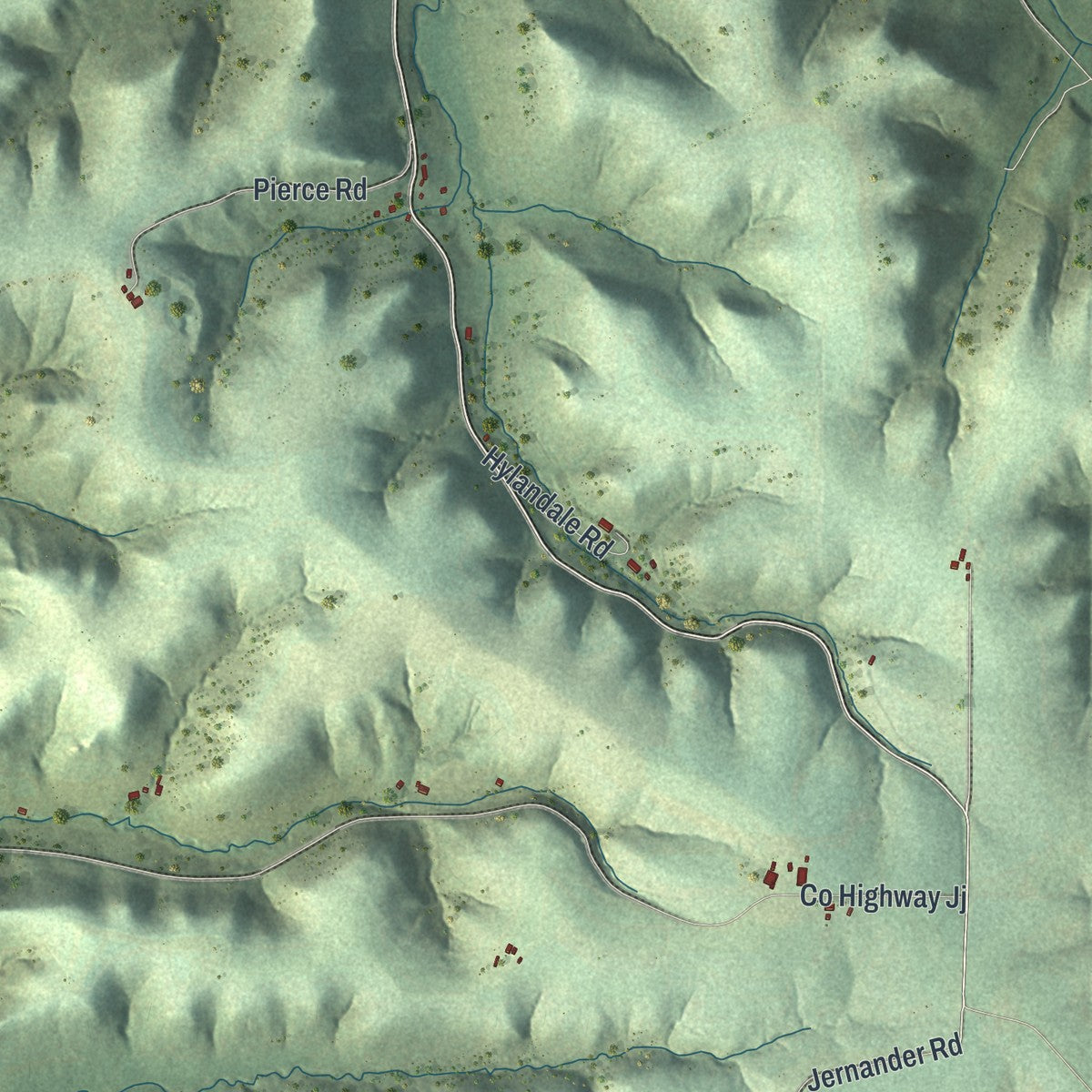 Second close-up of the map of the Town of Bangor, Wisconsin print showing more streets and buildings