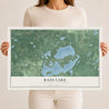 Map of Bass Lake, Sawyer County, Wisconsin, 12 x 18 inch unframed archival matte print