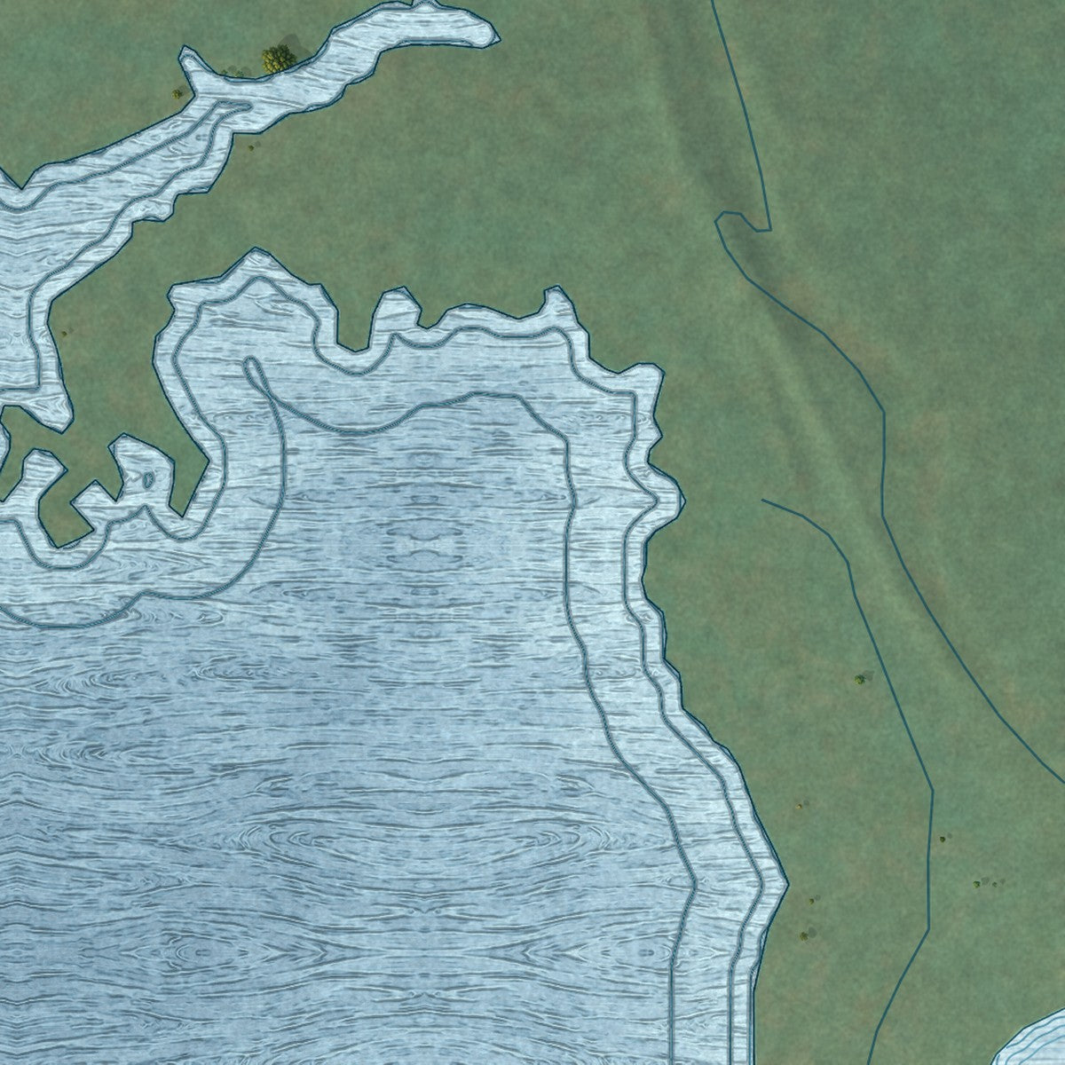 Second close-up of the map of Bay City, Wisconsin print showing more streets and buildings