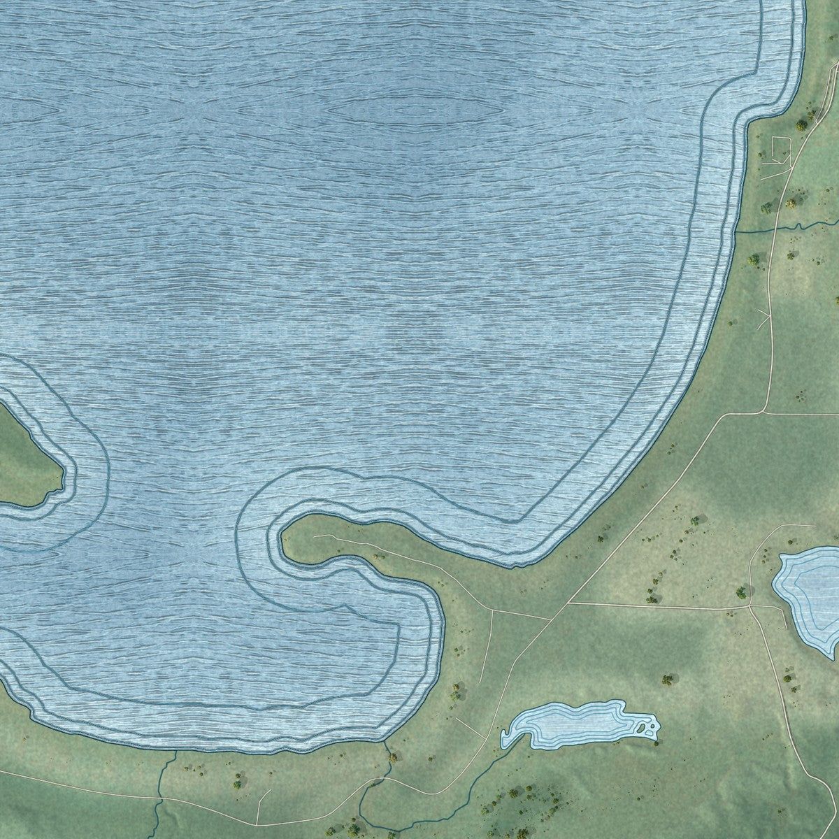 Close-up of the map of Beaver Brook, Wisconsin print showing street and building detail