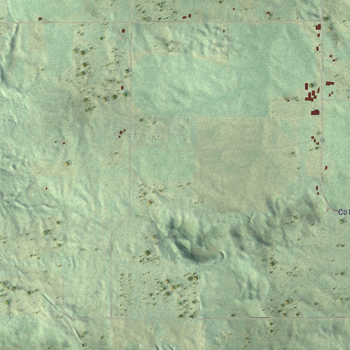 Second close-up of the map of the Town of Belmont, Portage County, Wisconsin print showing more streets and buildings
