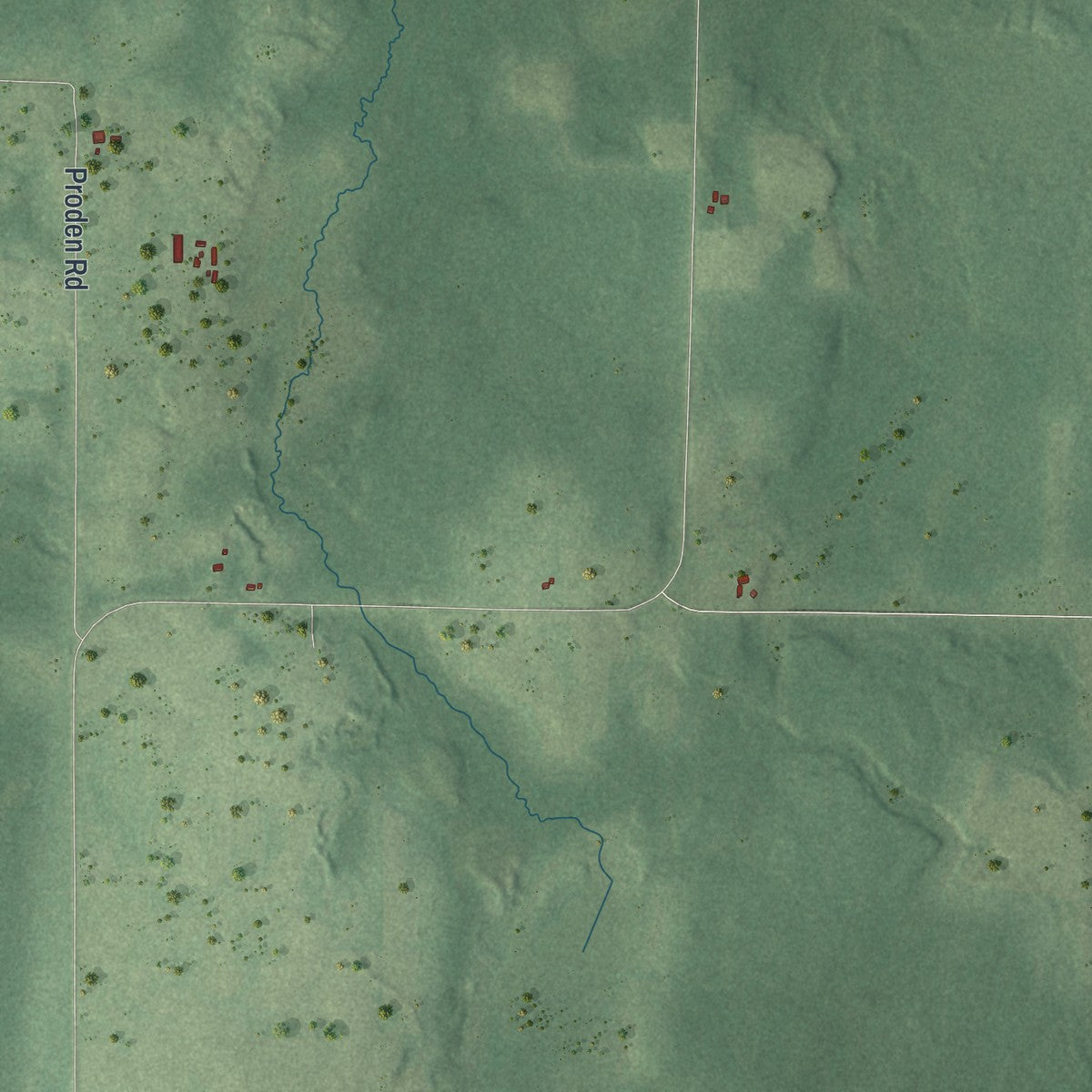 Second close-up of the map of Big Falls, Rusk County, Wisconsin print showing more streets and buildings