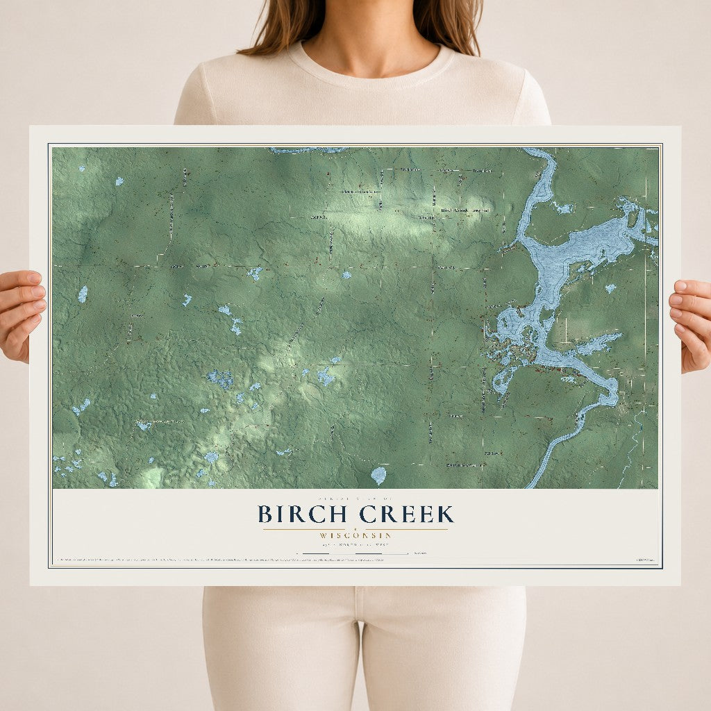 Map of Birch Creek, Wisconsin, 18 x 24 inch unframed archival matte print