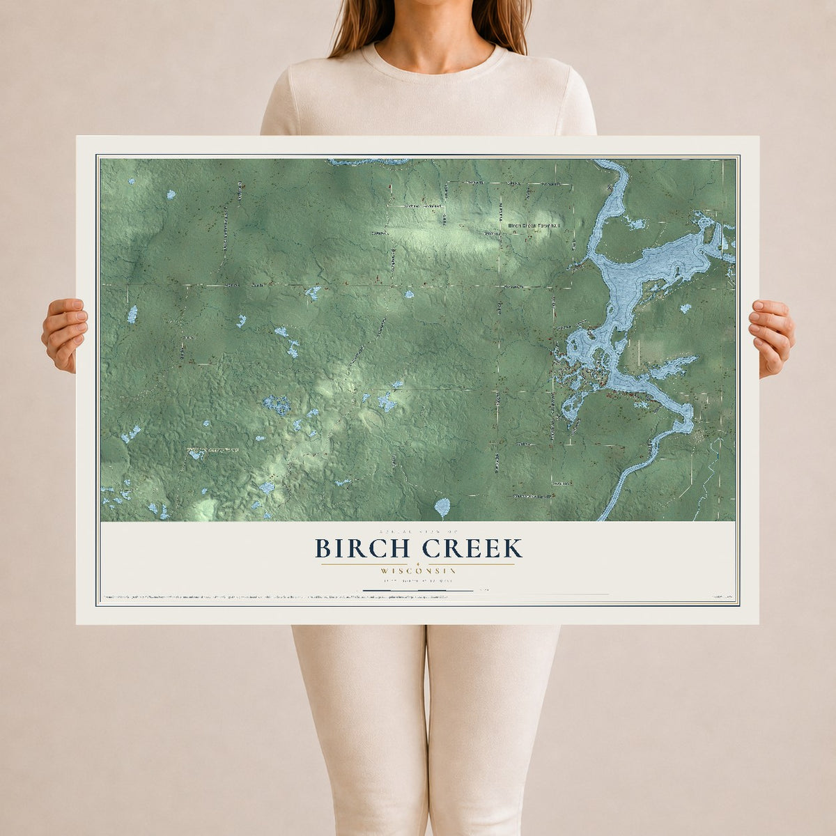 Map of Birch Creek, Wisconsin, 24 x 36 inch unframed archival matte print