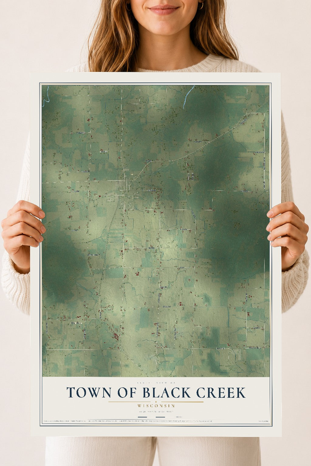 Map of the Town of Black Creek, Wisconsin, 18 x 24 inch unframed archival matte print