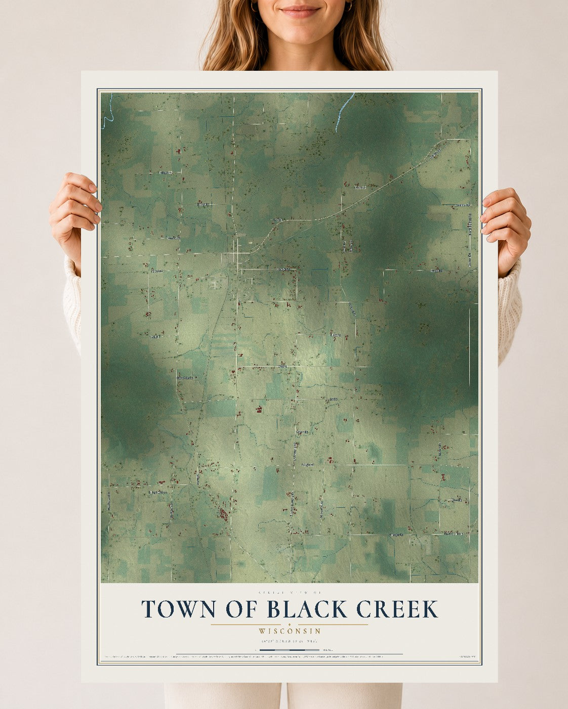 Map of the Town of Black Creek, Wisconsin, 24 x 36 inch unframed archival matte print