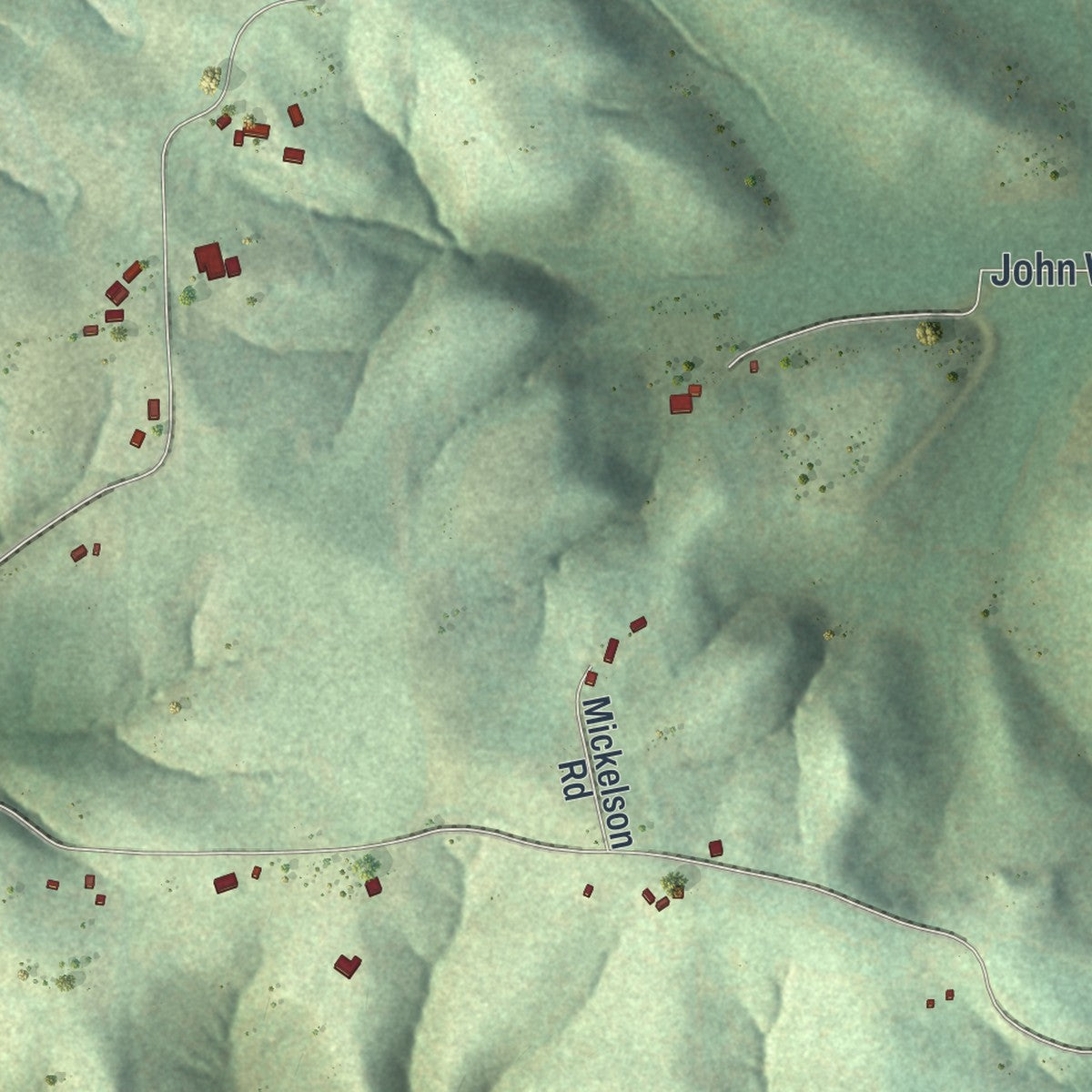 Second close-up of the map of the Town of Black Earth, Wisconsin print showing more streets and buildings
