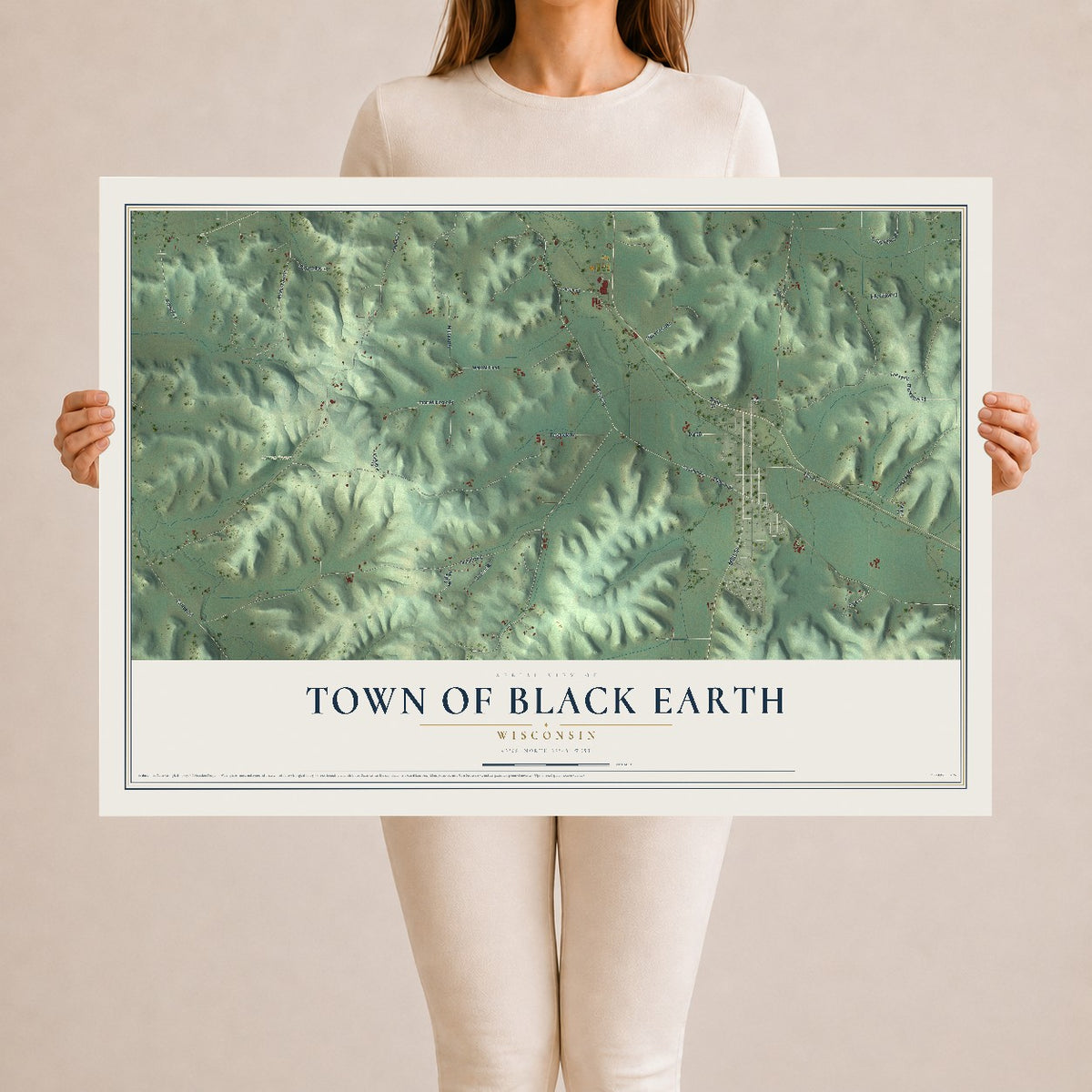 Map of the Town of Black Earth, Wisconsin, 24 x 36 inch unframed archival matte print