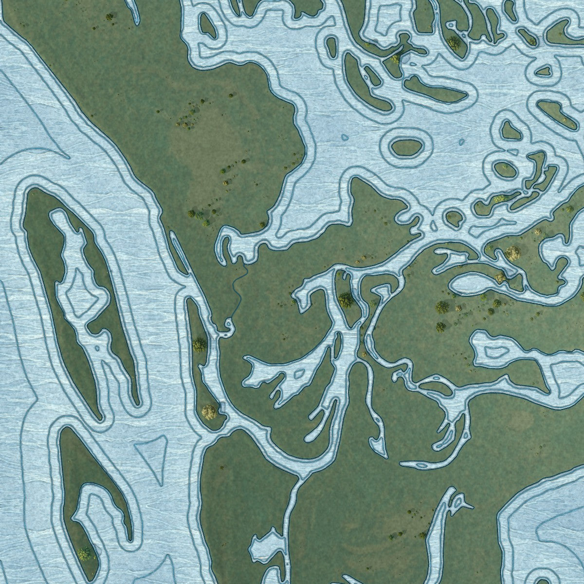 Close-up of the map of Brice Prairie, Wisconsin print showing street and building detail