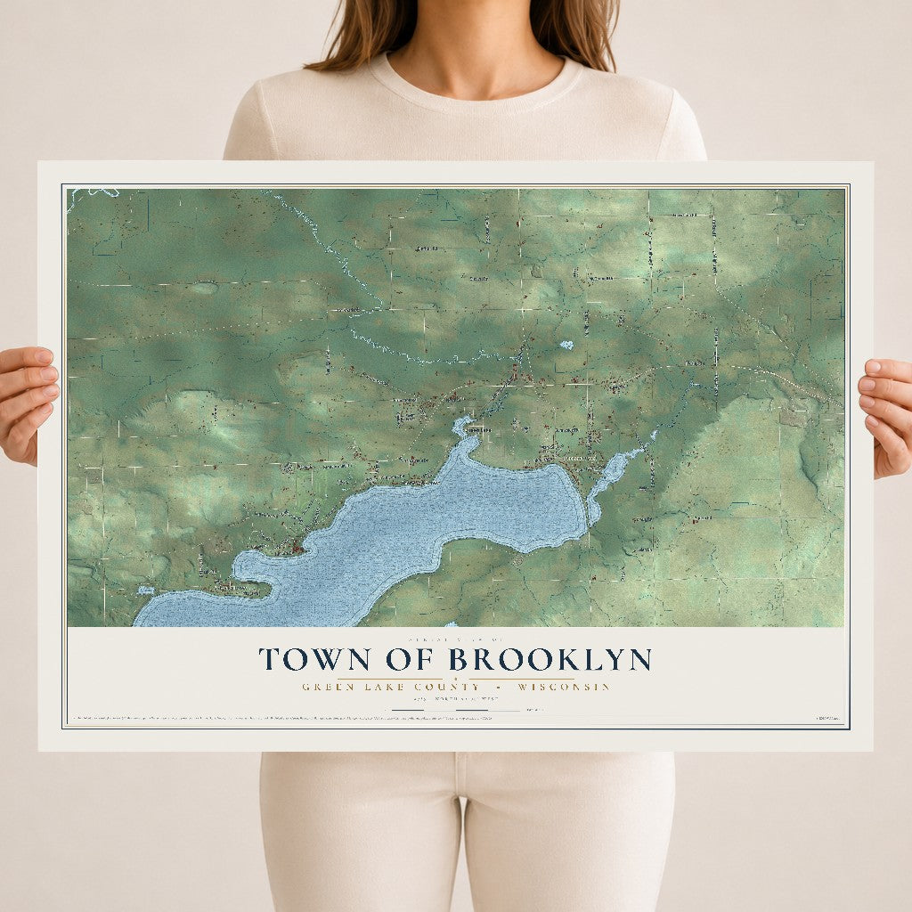 Map of the Town of Brooklyn, Green Lake County, Wisconsin, 18 x 24 inch unframed archival matte print