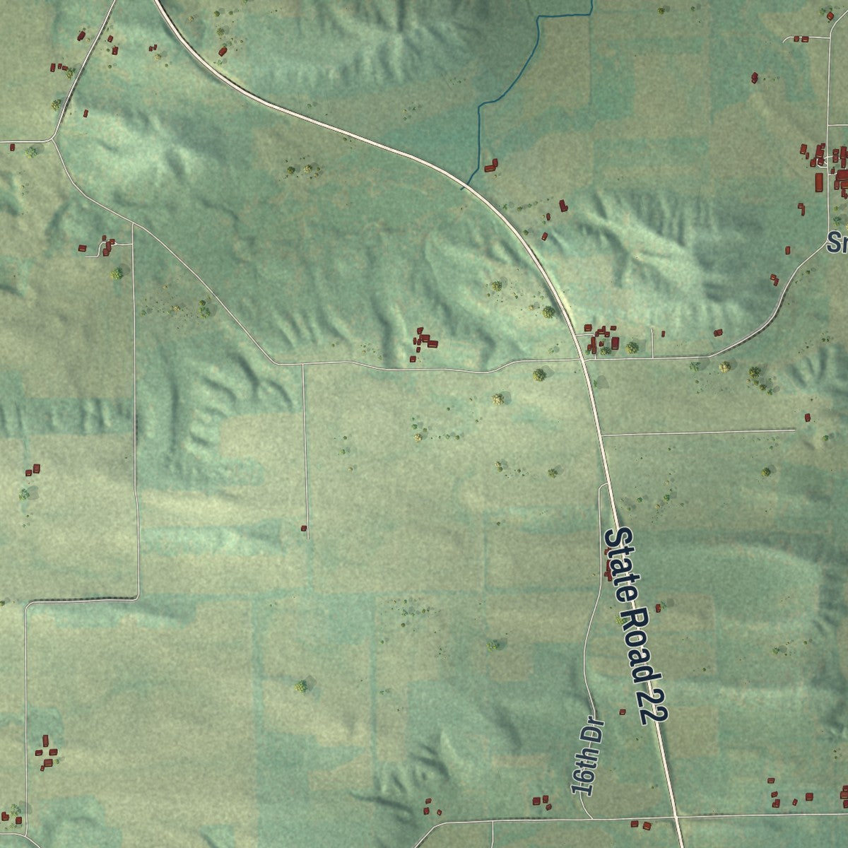 Second close-up of the map of Buffalo, Marquette County, Wisconsin print showing more streets and buildings