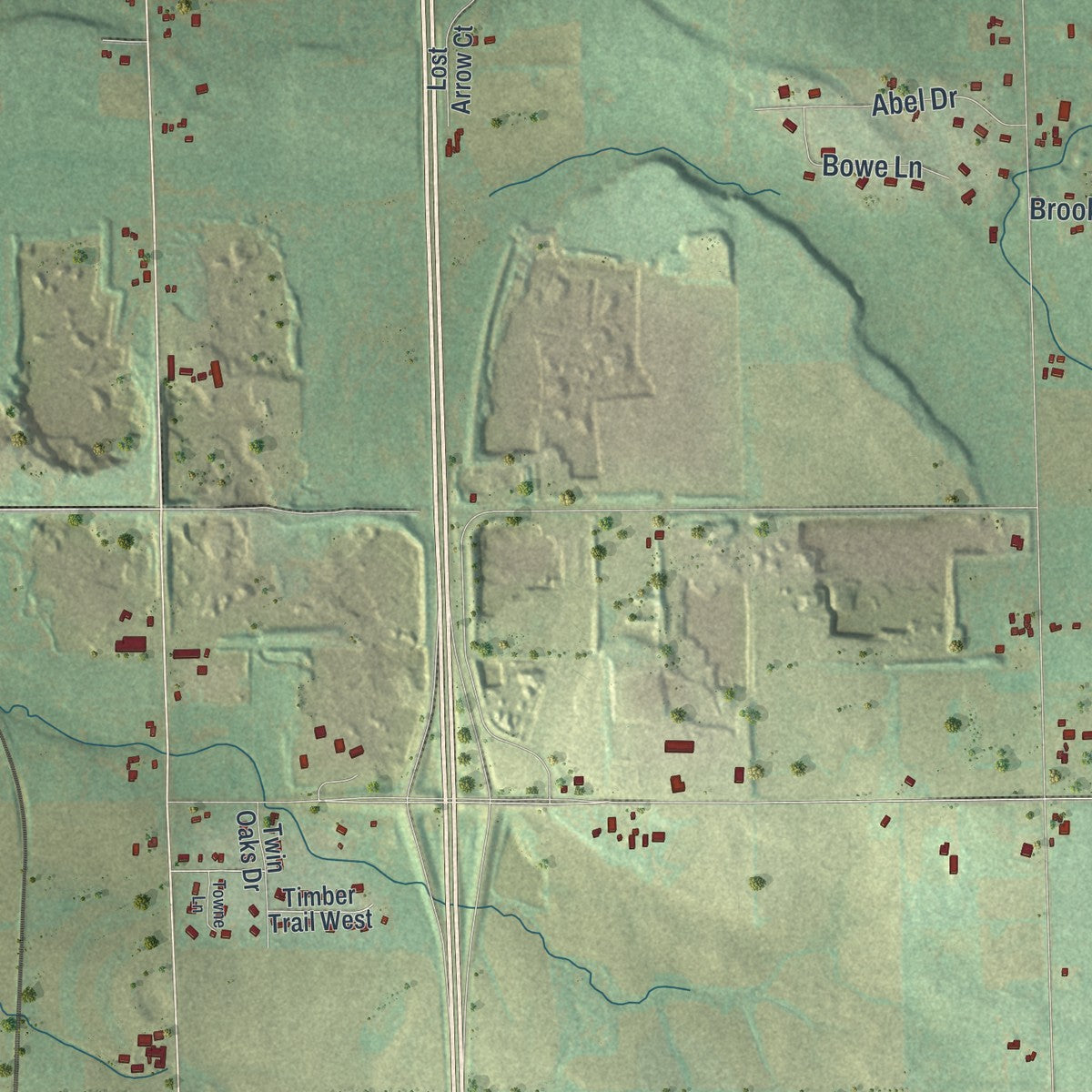 Close-up of the map of Byron, Fond du Lac County, Wisconsin print showing street and building detail